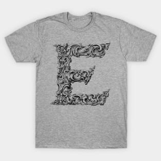 Vintage Initial Letter Lettering Alphabet E T-Shirt